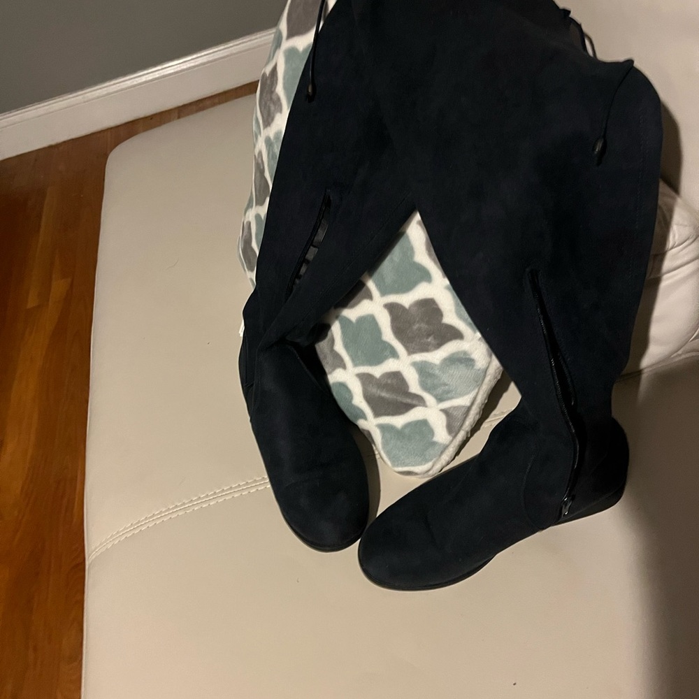 Charles by Charles David, over the knee suede black tie up women’s size 8